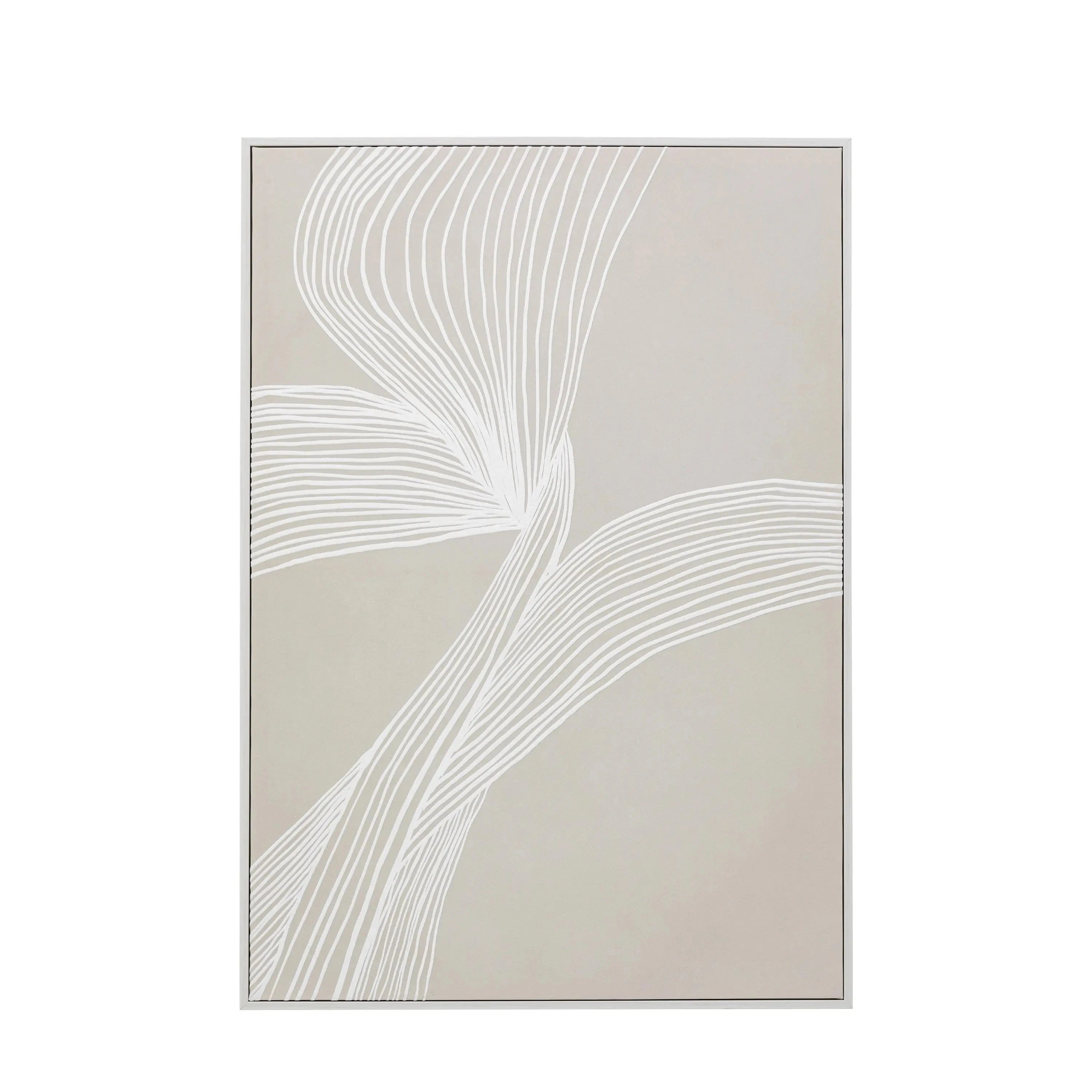 Nelly Taupe Abstract Lines Framed Wall Art - I Accessories 