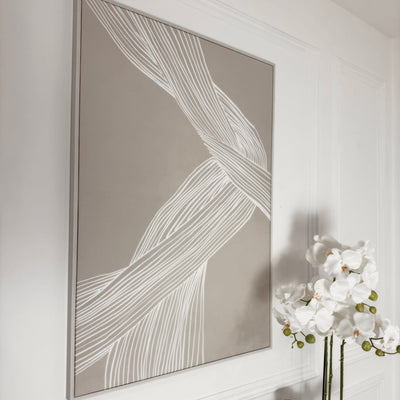 Nelly Taupe Abstract Lines Framed Wall Art - II Accessories 
