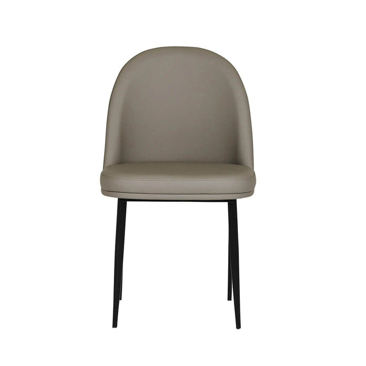 Nemille Grey Leather Dining Chair with Black Legs Furniture 