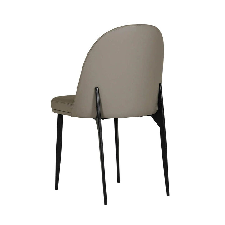 Nemille Grey Leather Dining Chair with Black Legs Furniture 