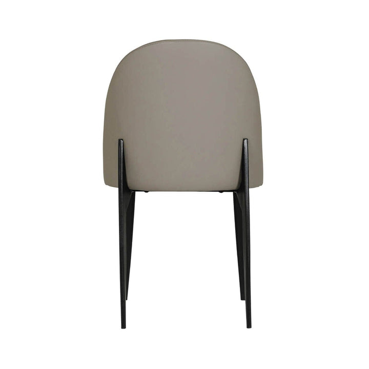 Nemille Grey Leather Dining Chair with Black Legs Furniture 