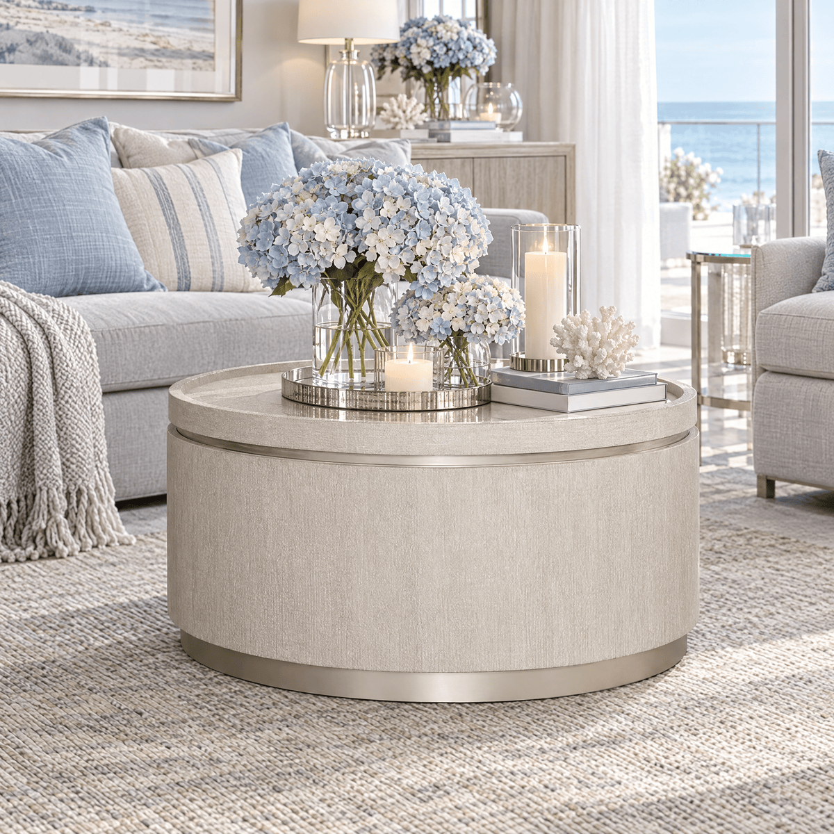 Nerida Whitewash Round Coffee Table Furniture 