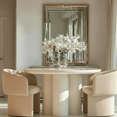 Nessina Cream Round Dining Table Furniture 