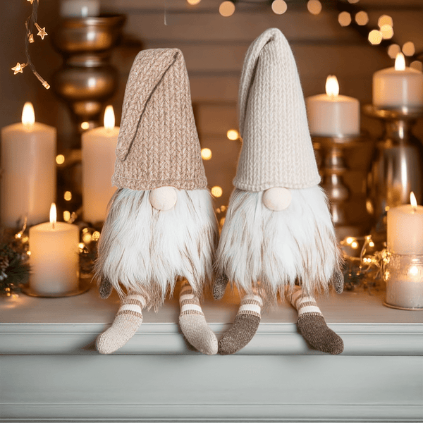 Neutral Decorative Christmas Gonks - Set of 2 Accessories 