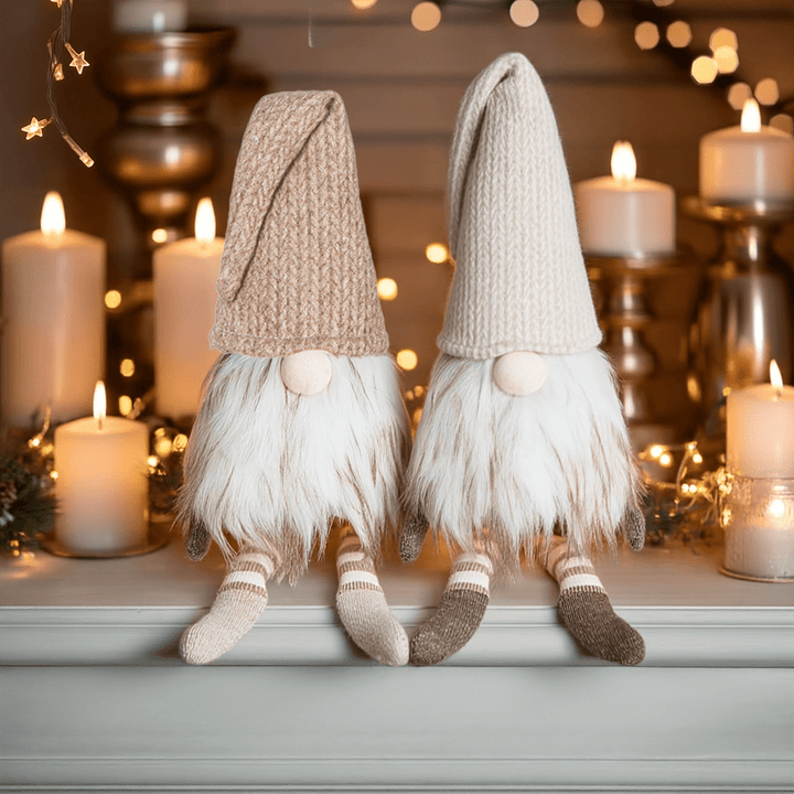 Neutral Decorative Christmas Gonks - Set of 2 Accessories 