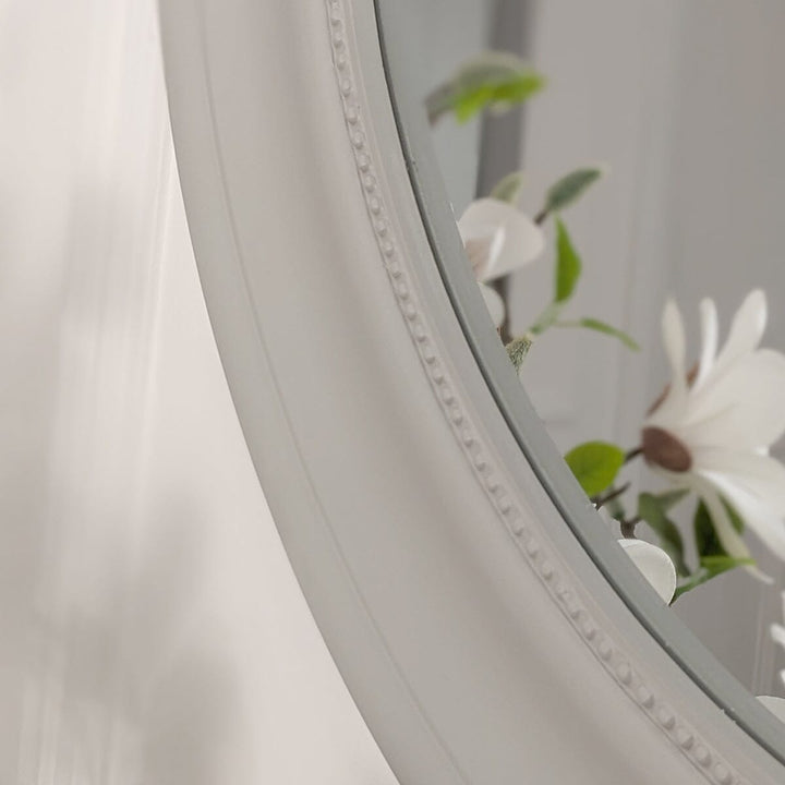 Newark White Round Wall Mirror Accessories 