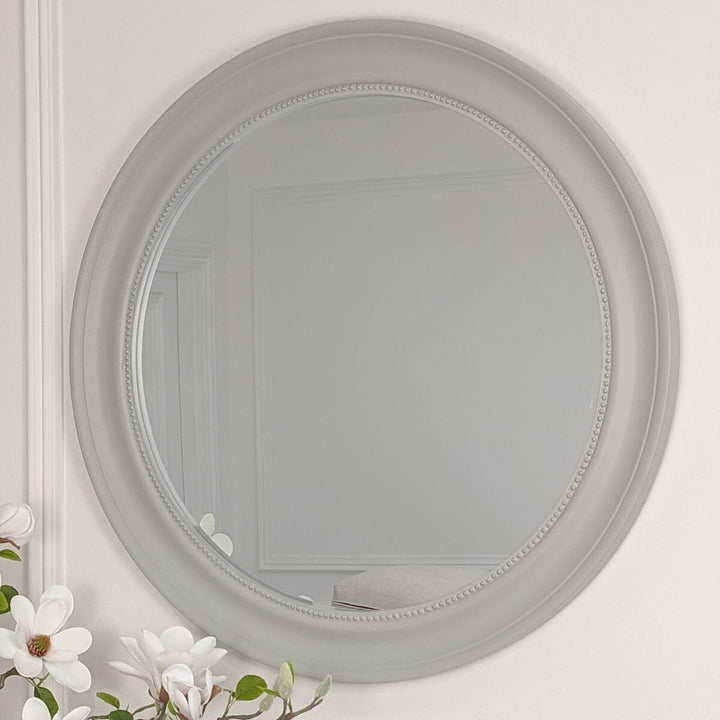 Newark White Round Wall Mirror Accessories 