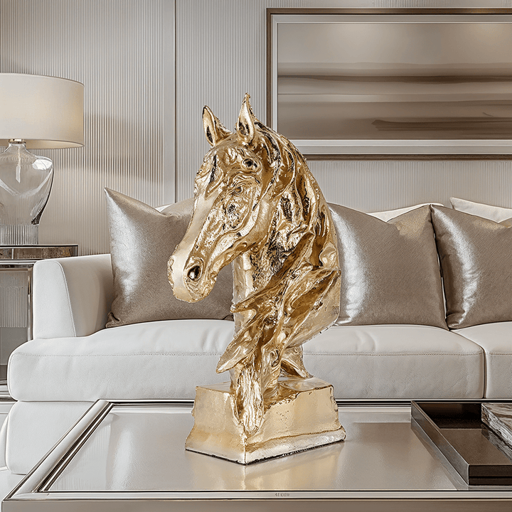 Nikita Gold Metal Decorative Horse Head Ornament Accessories 
