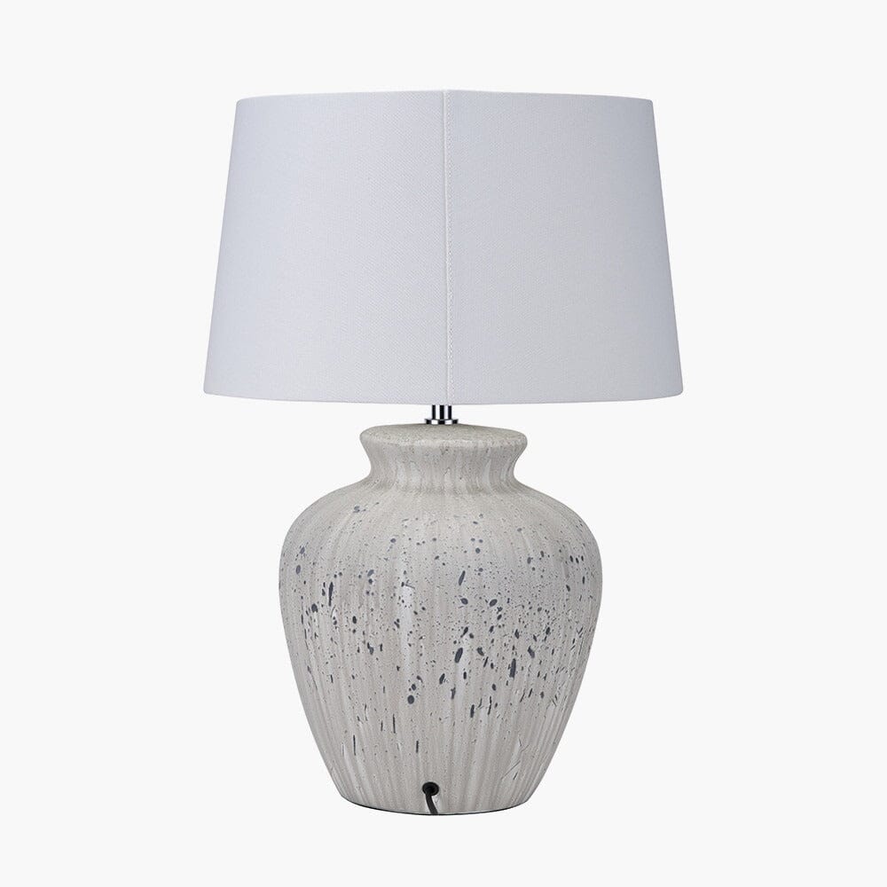 Noa White & Grey Flecked Ceramic Table Lamp Lighting 