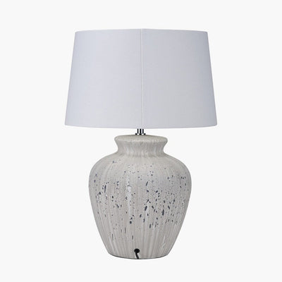 Noa White & Grey Flecked Ceramic Table Lamp Lighting 