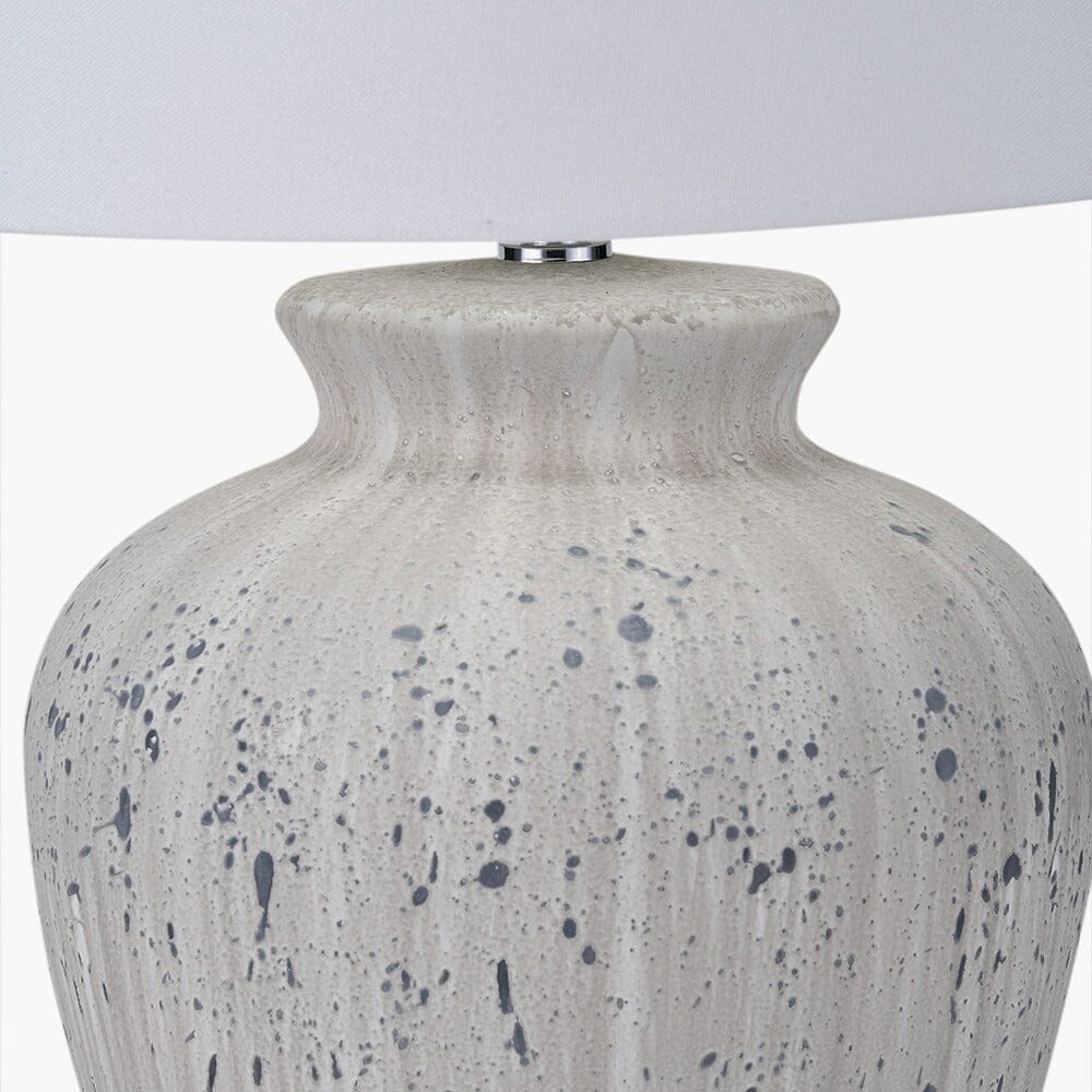 Noa White & Grey Flecked Ceramic Table Lamp Lighting 