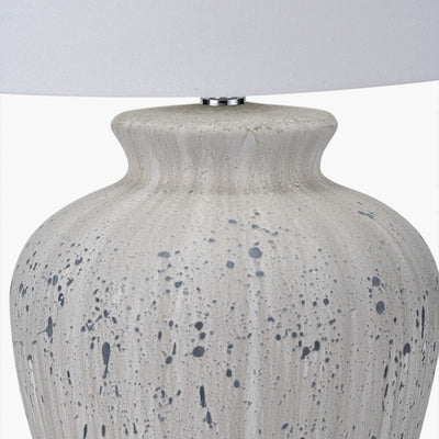 Noa White & Grey Flecked Ceramic Table Lamp Lighting 