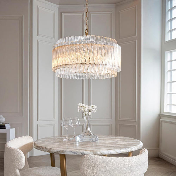Noema Gold 5 Light Glass Rod Statement Pendant Ceiling Light Lighting 