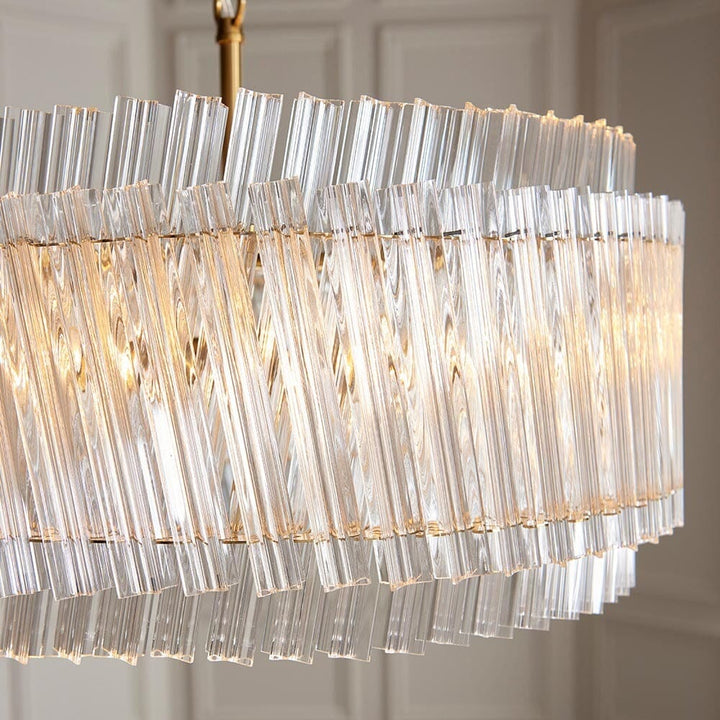 Noema Gold 5 Light Glass Rod Statement Pendant Ceiling Light Lighting 