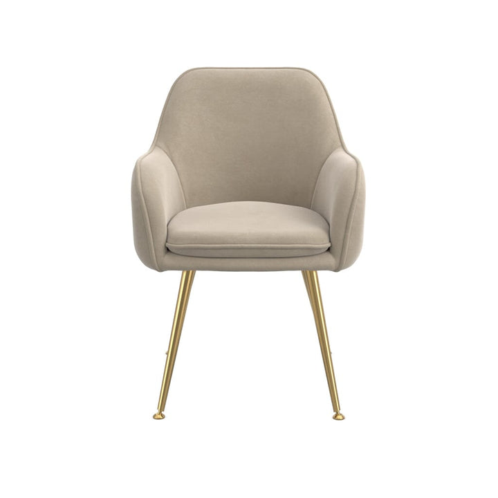Nolano Light Beige Velvet Dining Chair with Gold Legs Furniture 