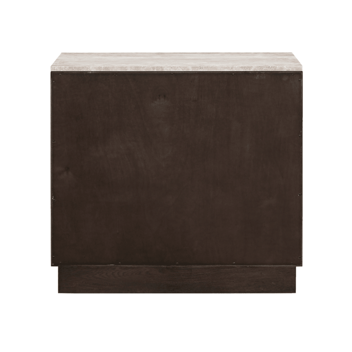 Norah Deep Brown 2 Door Sideboard with Travertine Top Furniture 