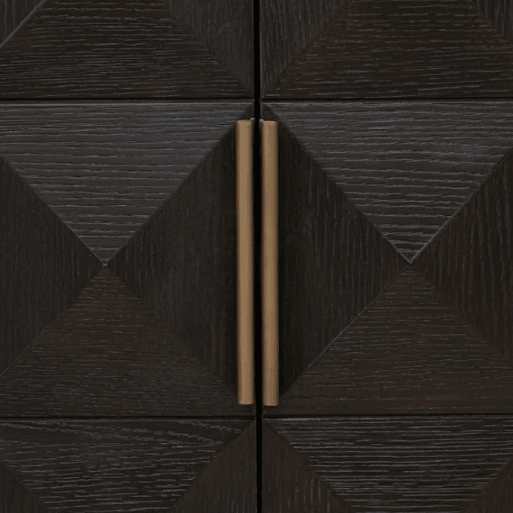 Norah Deep Brown 4 Door Sideboard with Travertine Top Furniture 