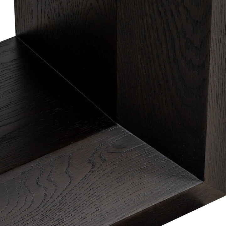 Norah Deep Brown Rectangular Dining Table with Travertine Top Furniture 