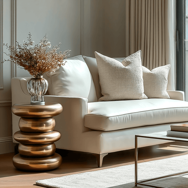 Noralle Brushed Gold Side Table Furniture 