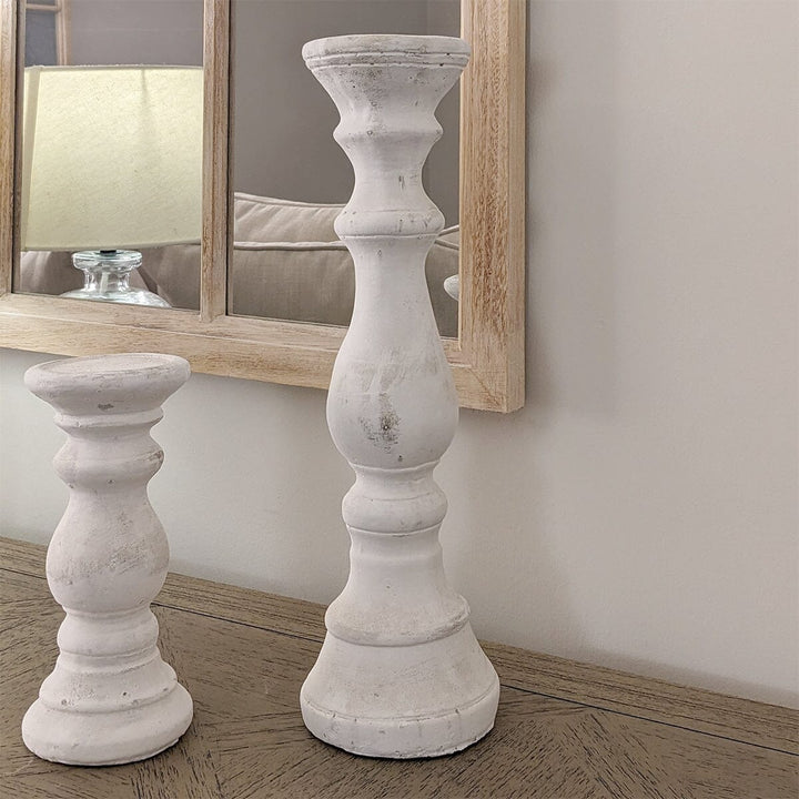 Norfolk Large Distressed Stone Candle Holder Accessories 