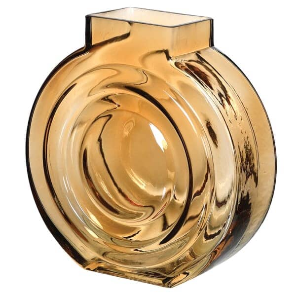 Nougat Round Amber Glass Vase Accessories 