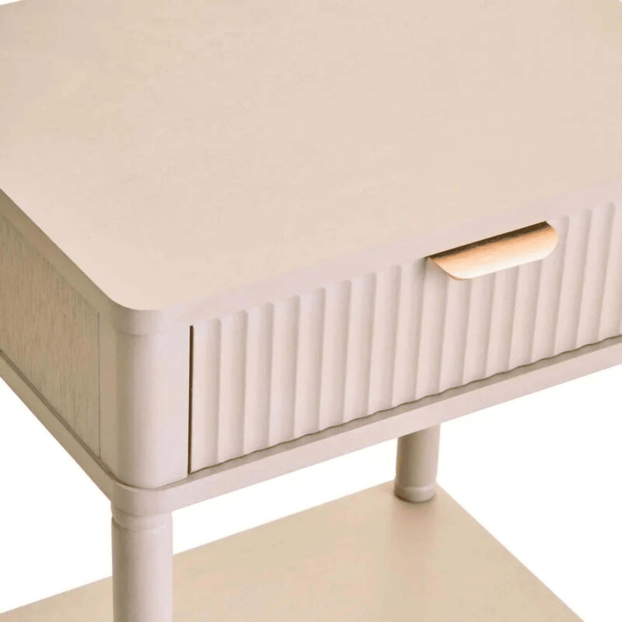 Nydia Cream Ribbed 1 Drawer Bedside Table Furniture 
