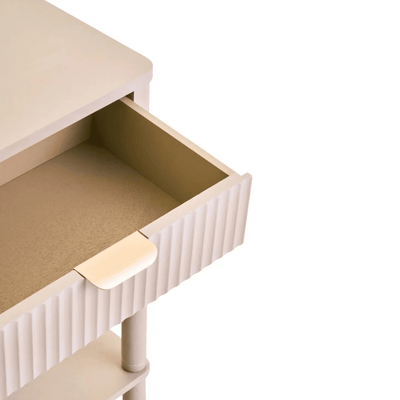 Nydia Cream Ribbed 1 Drawer Bedside Table Furniture 