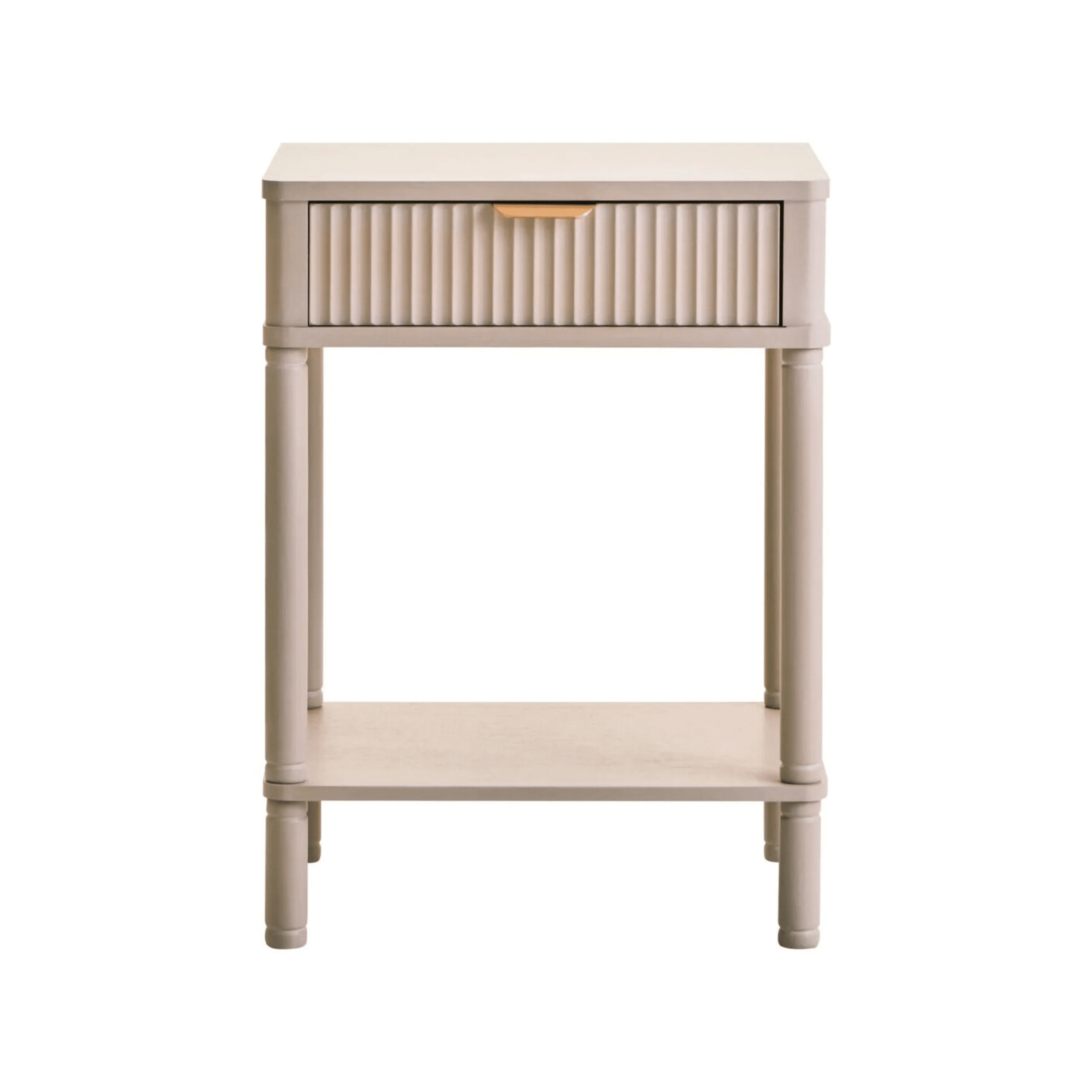 Nydia Cream Ribbed 1 Drawer Bedside Table Furniture 