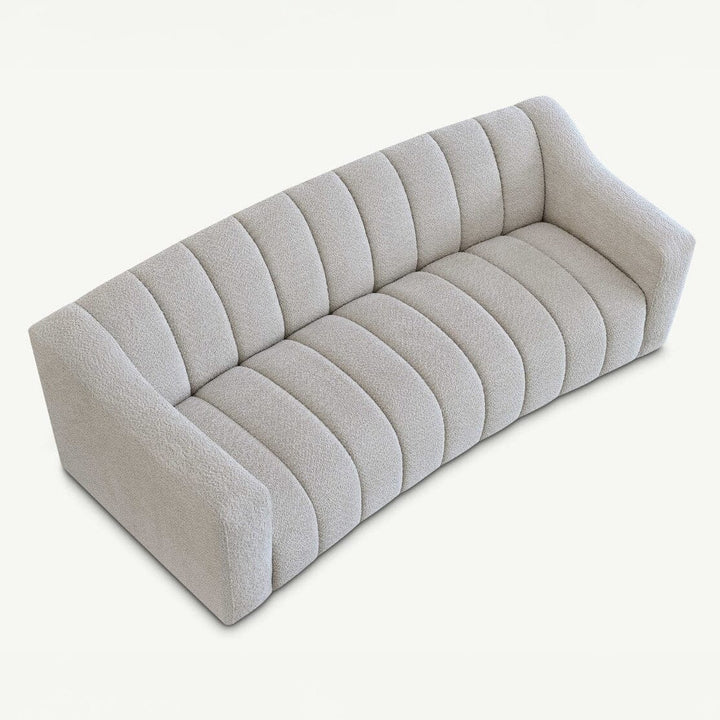 Nylah Channelled Oatmeal Boucle 3 Seater Sofa Sofa 