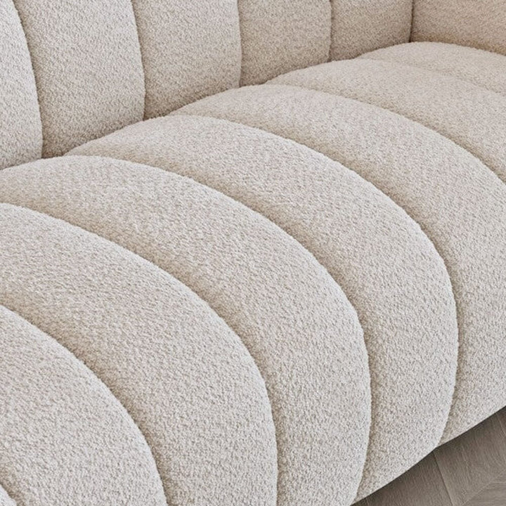 Nylah Channelled Oatmeal Boucle 3 Seater Sofa Sofa 