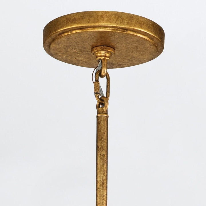 Nyx Antique Gold 6 Light Glass Ceiling Pendant Lighting 
