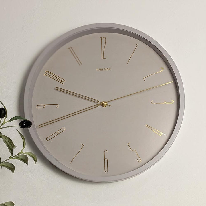 Octavia Mushroom and Gold Round Wall Clock Accessories 