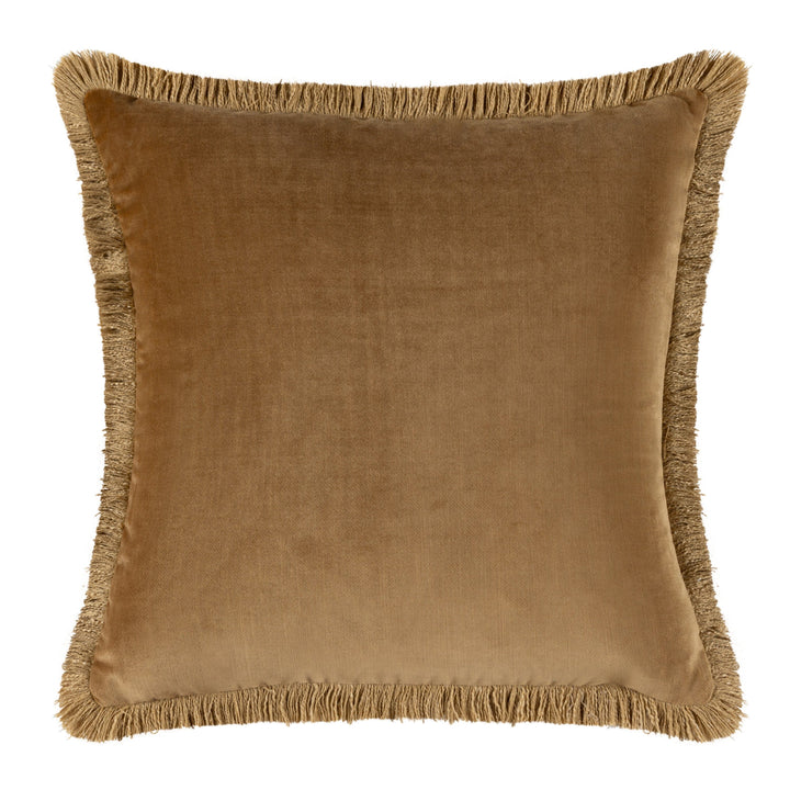 Odalys Amber Velvet Cushion with Fringe Deatil- 43x43cm Accessories 
