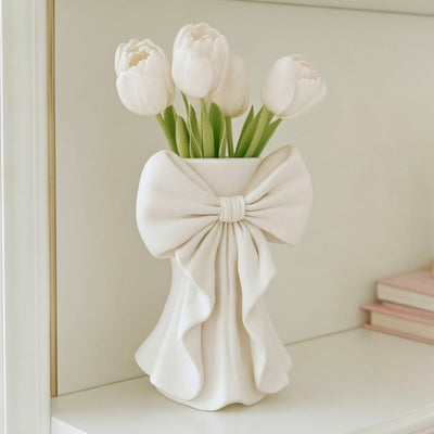 Odessa Cream Decorative Bow Vase Accessories 