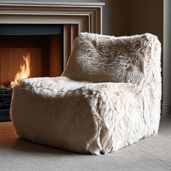 Odessa Cream Faux Sheepskin Swivel Accent Chair Furniture 