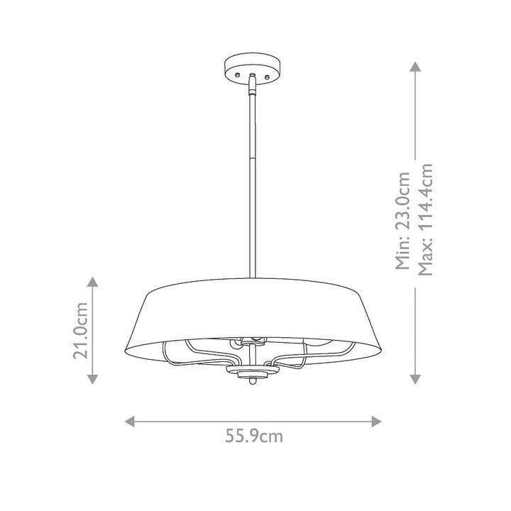 Odette Black & Brass 4 Light Pendant Ceiling Light Lighting 