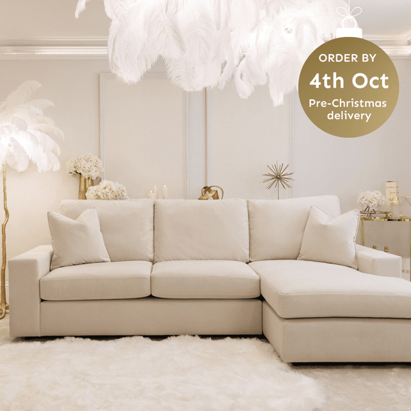 Olivia Premium Cream Sofa Range without Studs MTO Sofa 