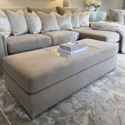 Olivia Premium Mink Sofa Range with Studs Sofa 
