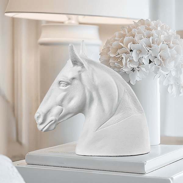 Olympia White Metal Decorative Horse Head Ornament Accessories 