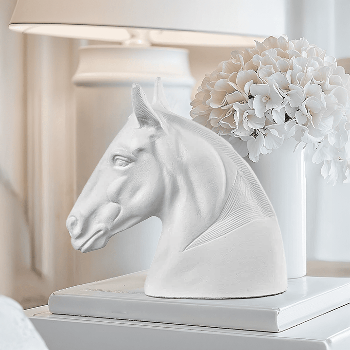 Olympia White Metal Decorative Horse Head Ornament Accessories 