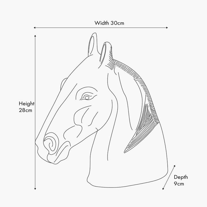 Olympia White Metal Decorative Horse Head Ornament Accessories 