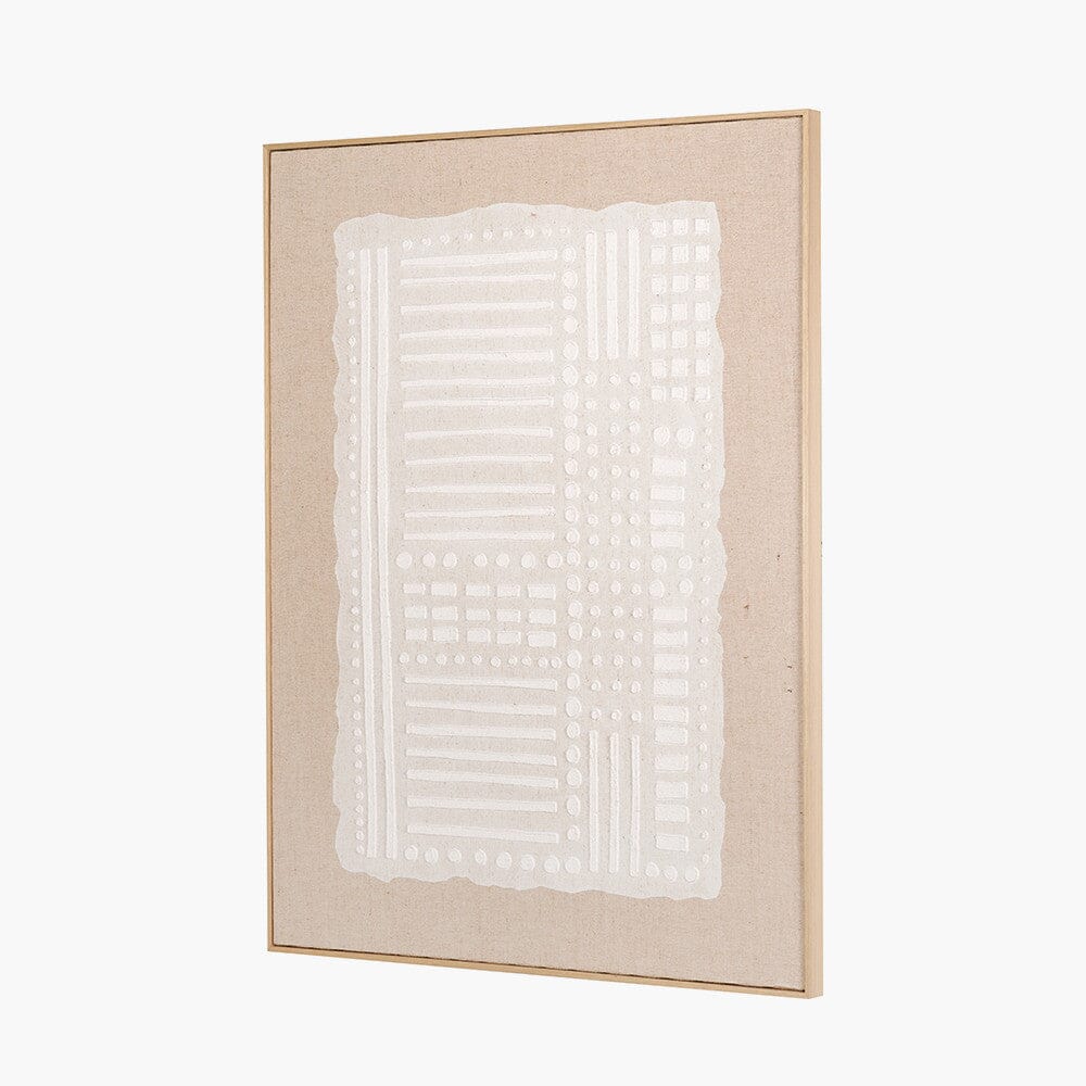 Omega Beige Linen Abstract Framed Canvas Wall Art Accessories 