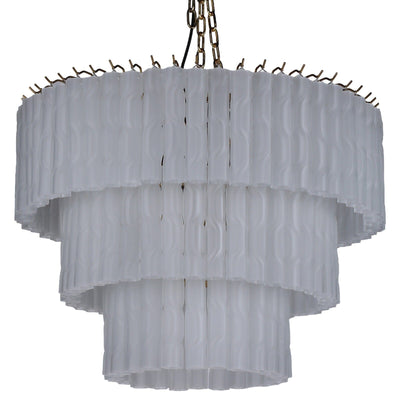 Ophelia Large Luxury Frosted Glass 3 Tier Chandelier Lighting 