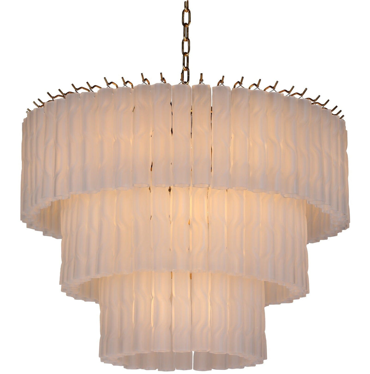 Ophelia Large Luxury Frosted Glass 3 Tier Chandelier Lighting 