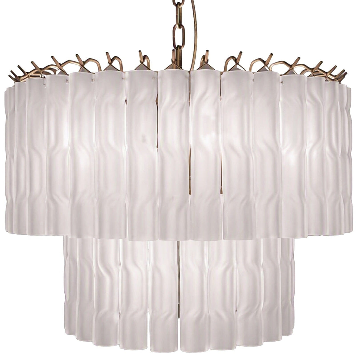 Ophelia Luxury Frosted Glass 2 Tier Chandelier Lighting 