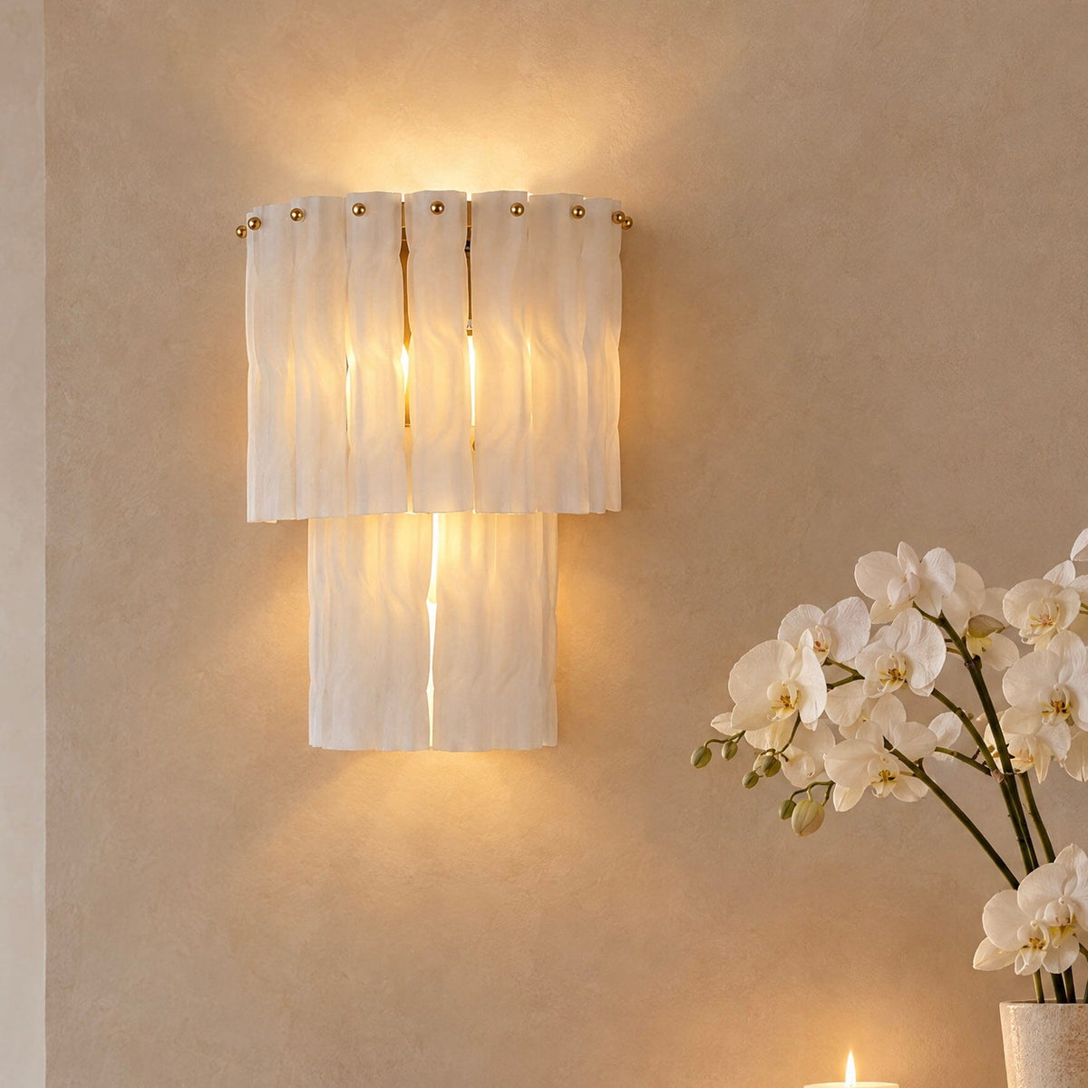 Ophelia Luxury Frosted Glass 2 Tier Wall Light Lighting 