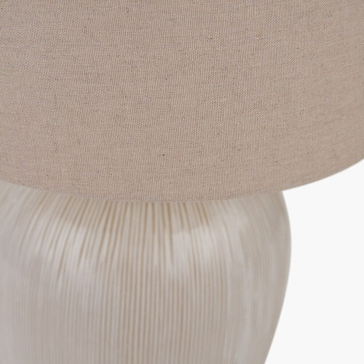 Opulence Cream Textured Ceramic Table Lamp Lighting 