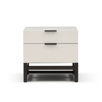 Oriana Stone & Black Luxury 2 Drawer Bedside Table Furniture 
