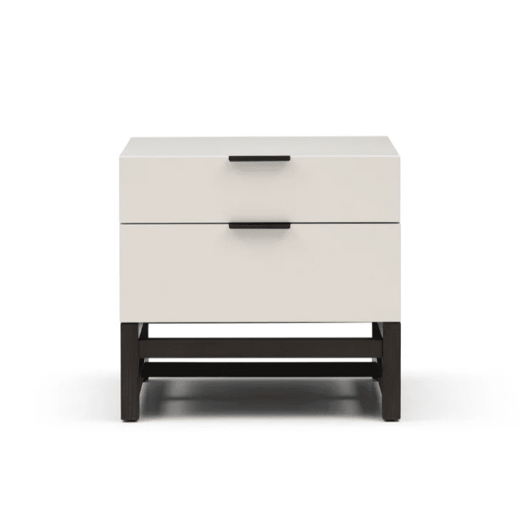 Oriana Stone & Black Luxury 2 Drawer Bedside Table Furniture 
