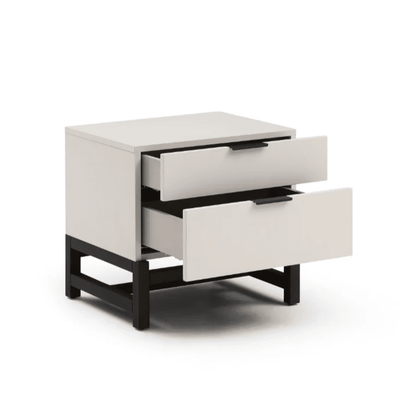 Oriana Stone & Black Luxury 2 Drawer Bedside Table Furniture 